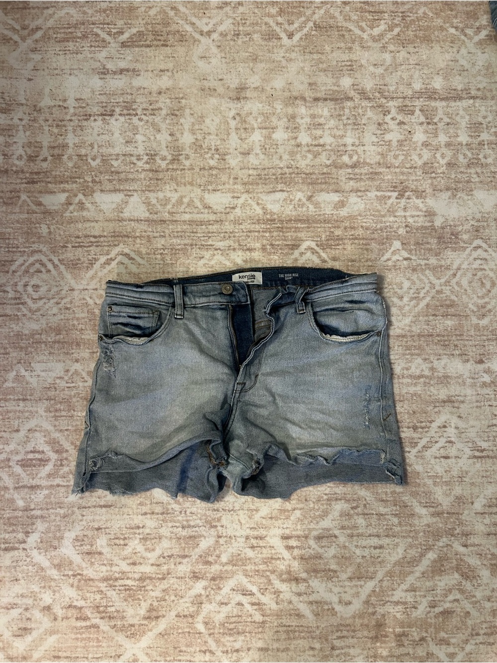 Kensie Girl Light Blue Distressed High Waist Denim Shorts